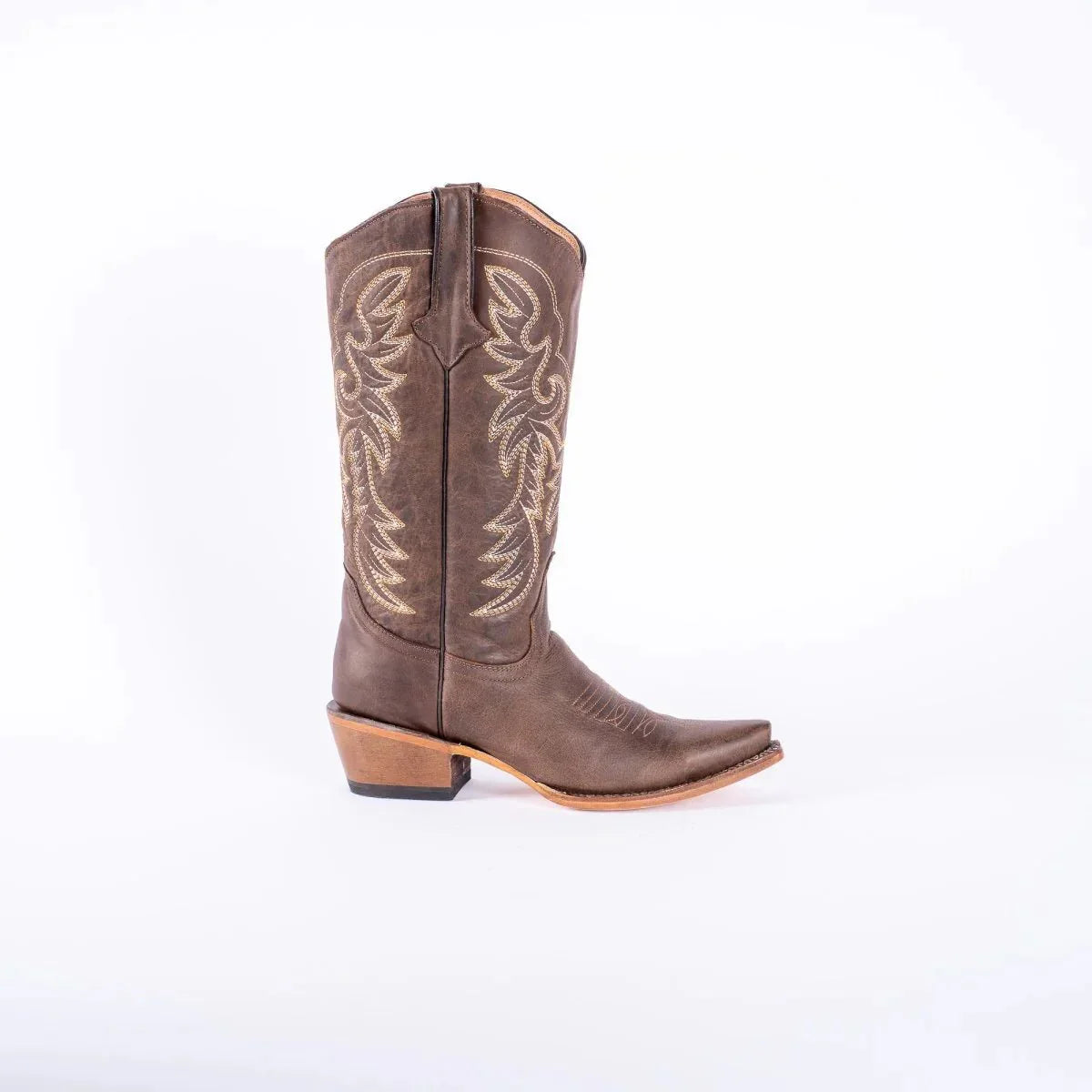 Tanner Mark Women's Classic Calf Snip Toe Leather Boots Brown - 5