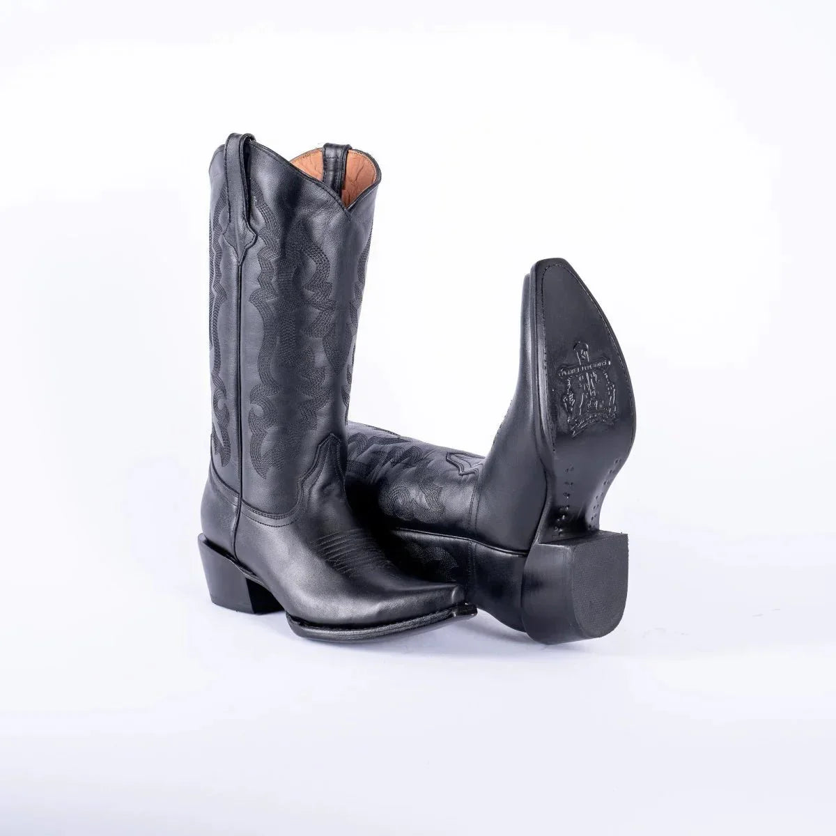 Tanner Mark Women's Dark Horse Snip Toe Leather Boots Black Calf - 5