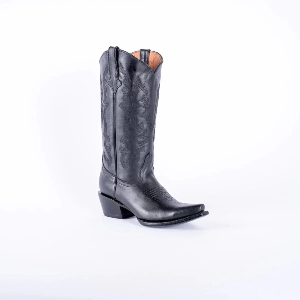 Tanner Mark Women's Dark Horse Snip Toe Leather Boots Black Calf - 5