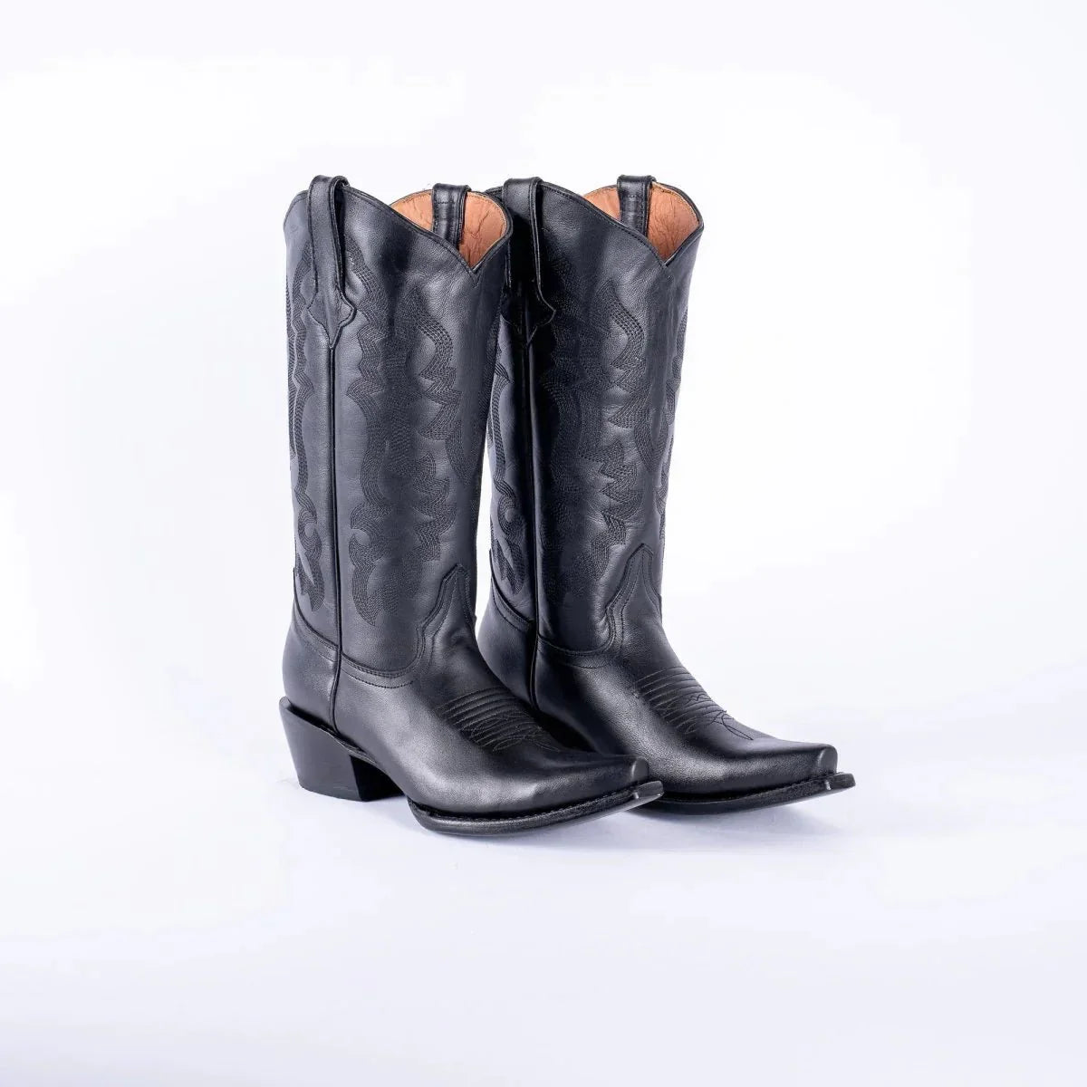 Tanner Mark Women's Dark Horse Snip Toe Leather Boots Black Calf - 5