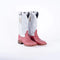 Tanner Mark Women's Ostrich Print Square Toe Boots Pink