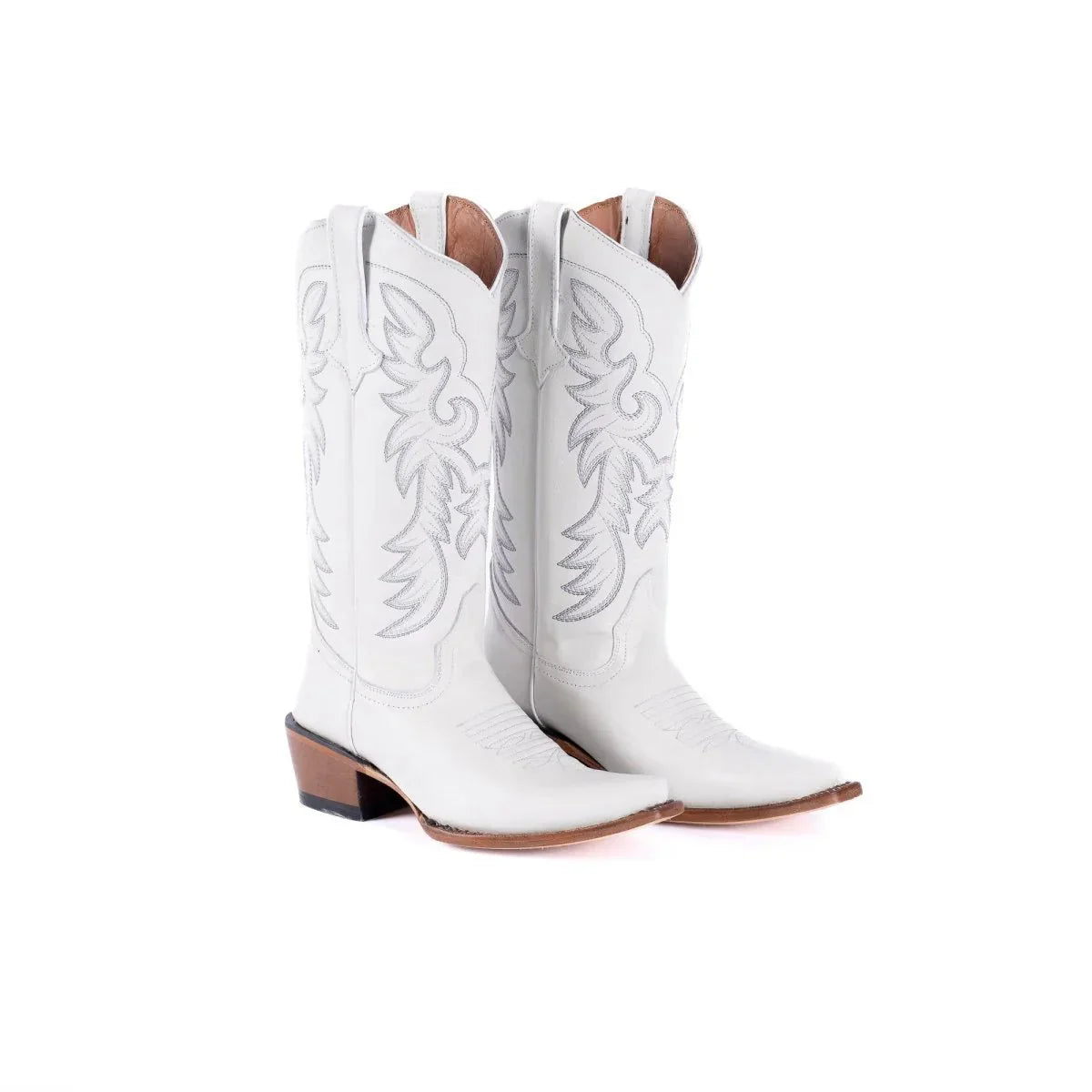 Tanner Mark Women's Snip Toe Leather Boots White Calf - 5