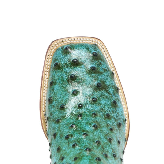 Women's 'Sweetwater' Ostrich Print Square Toe Boots Turquoise - 6