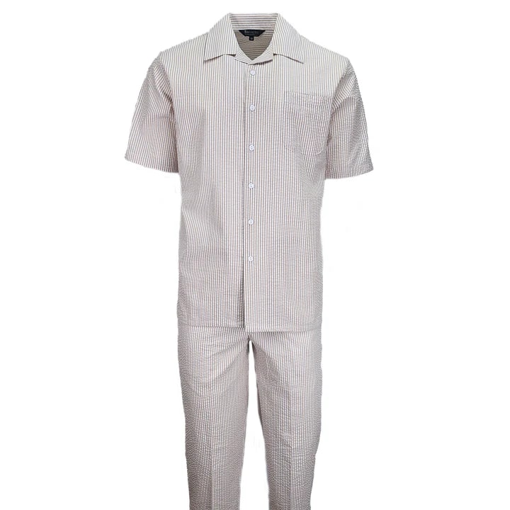 Tan Seersucker 2pc Set - S