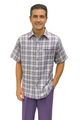 Suit in lavender/offwhite by Dreams by Zacchi – 2 Piece Leisure Outfit with Matching Shirt and Pant-$99