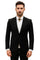 Mens Shiny Blazer - Black Sateen Vested Suit