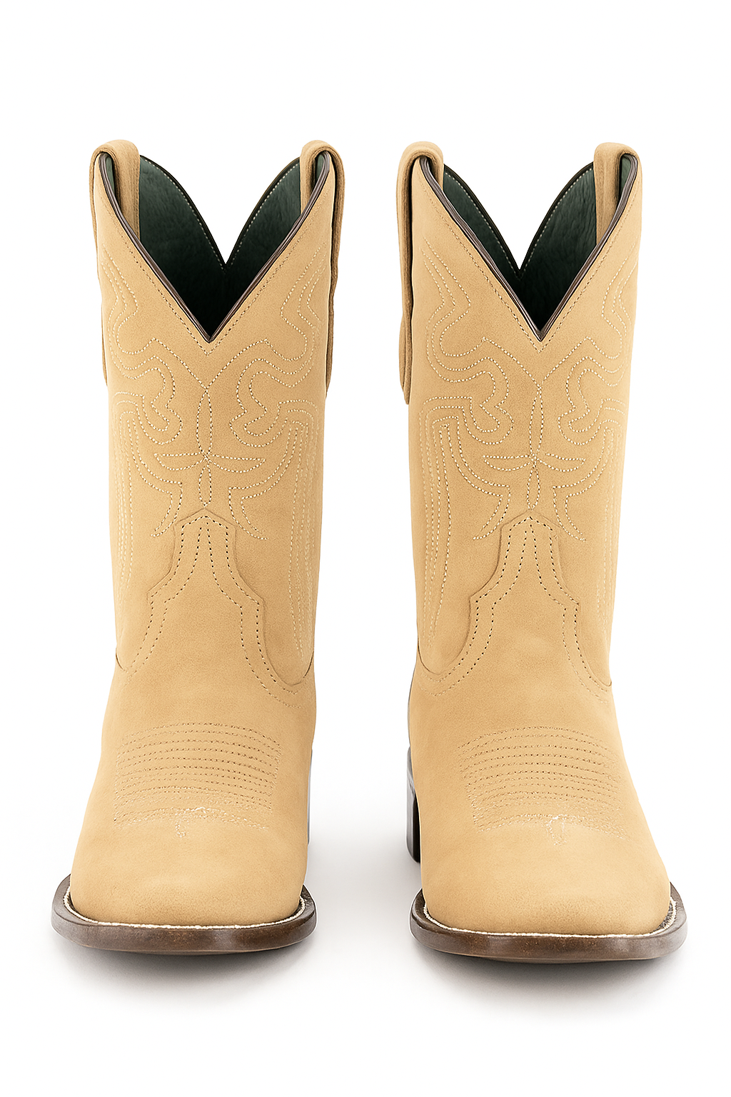 Ferrini Men's Roughrider Square Toe Boots Handcrafted - Taupe - 6