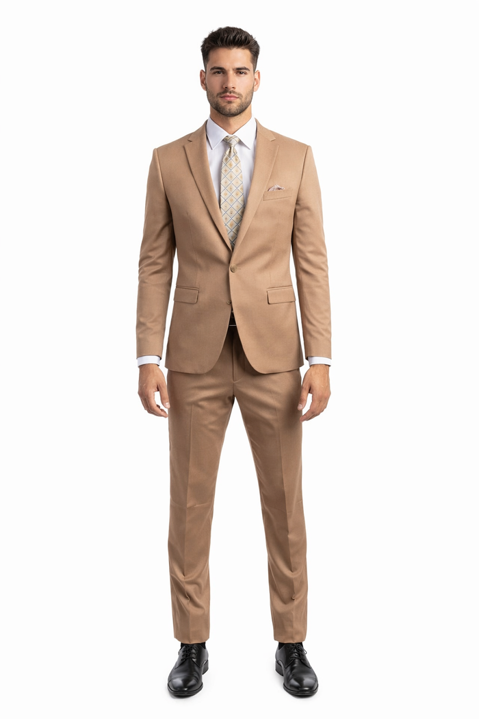 Tazio Men's 2pc Skinny-Fit Suit in black - Bold Colors