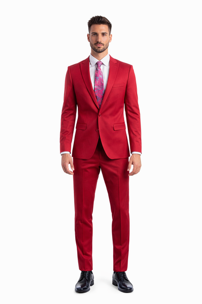Tazio Men's 2pc Skinny-Fit Suit in black - Bold Colors