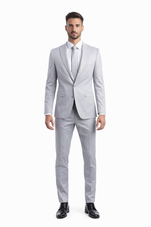 Tazio Men's 2pc Skinny-Fit Suit in black - Bold Colors