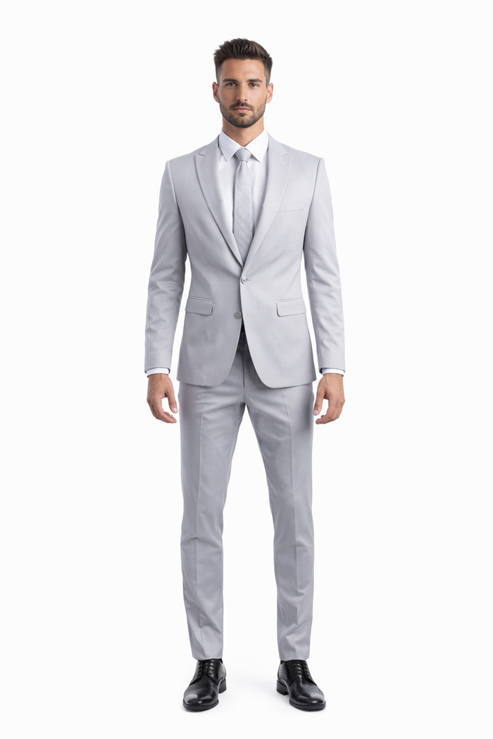 Tazio Men's 2pc Skinny-Fit Suit in black - Bold Colors