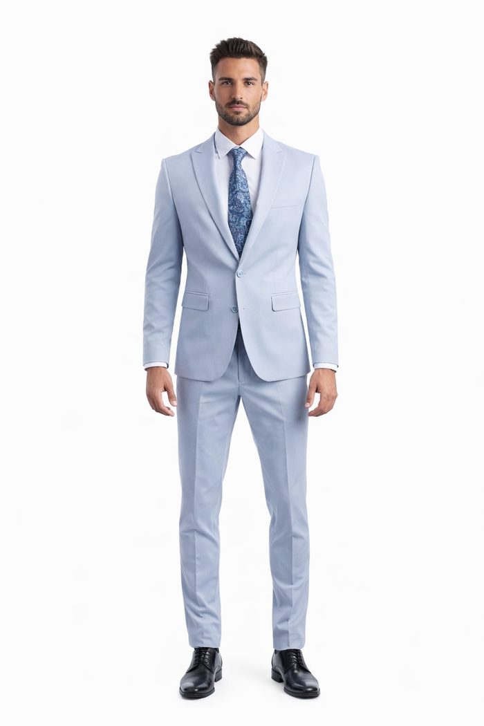 Tazio Men's 2pc Skinny-Fit Suit in black - Bold Colors