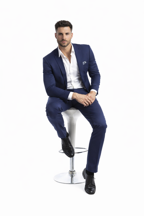 Tazio Men's 2pc Skinny-Fit Suit in black - Bold Colors
