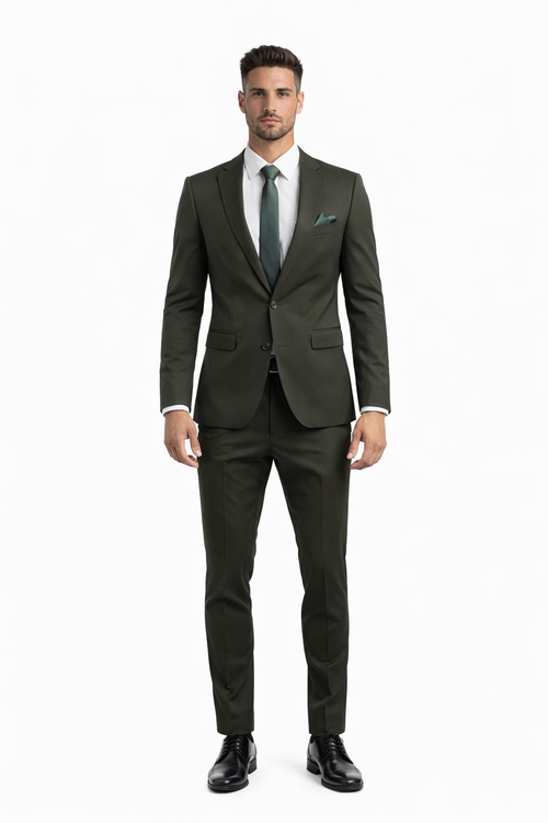 Tazio Men's 2pc Skinny-Fit Suit in black - Bold Colors
