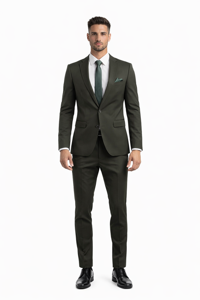 Tazio Men's 2pc Skinny-Fit Suit in black - Bold Colors