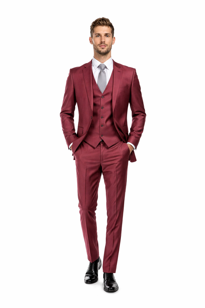 Tazio Men's 3 Piece Executive Suit Bold Colors & Patterns