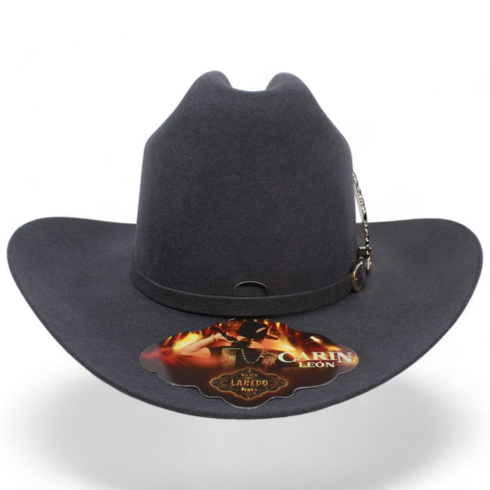 Texana Carin Leon Oficial Gris Oxford con Pluma de Plata - 6