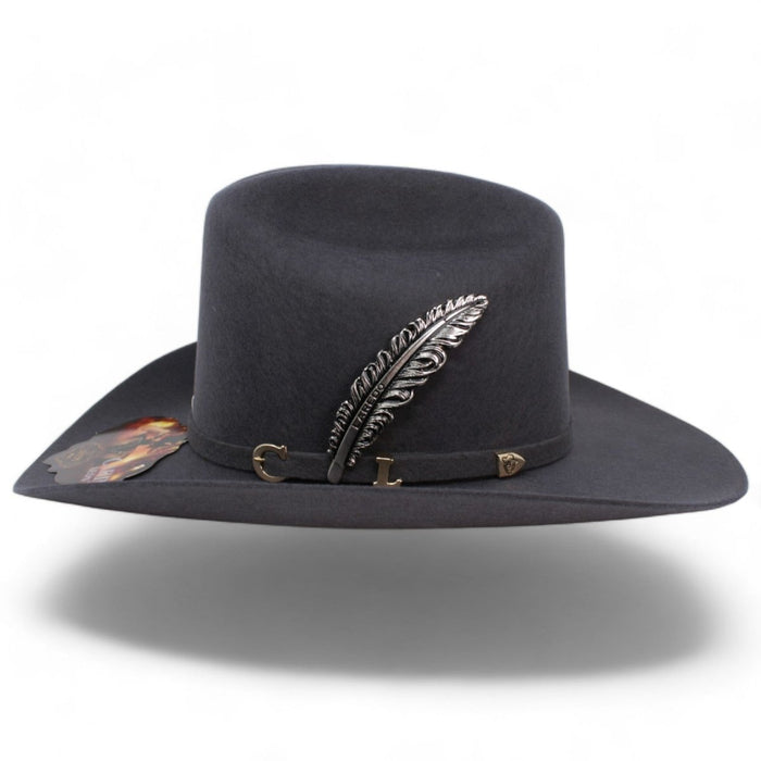 Texana Carin Leon Oficial Gris Oxford con Pluma de Plata - 6