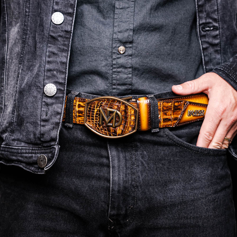Marco Di Milano Texas Belt Mustard Brown - 36