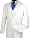 Three Piece Classic Fit Vested Suit, White