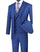 Three Piece Glen Plaid Blue Suit