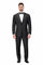 Mens Tiglio Modern Fit Black Wool Tuxedo – Classic Satin Lapel Formal Suit
