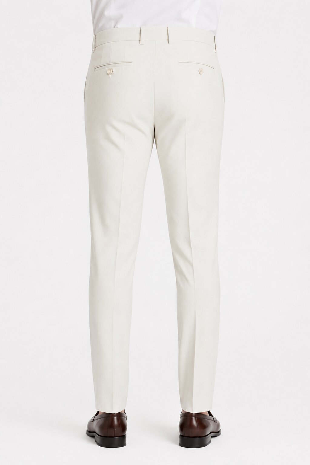 Offwhite Flat Front Wool Dress Pant 2560 by Tiglio Luxe - 30