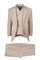 Tiglio Rosso Mens 3 Piece 100% Italian Wool Tan Suit – Classic Fit, Peak Lapel, Wide Leg Pants