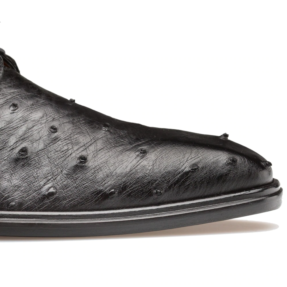 Mezlan Tillson Ostrich Plain Toe Blucher Black (4732-S) - Medium
