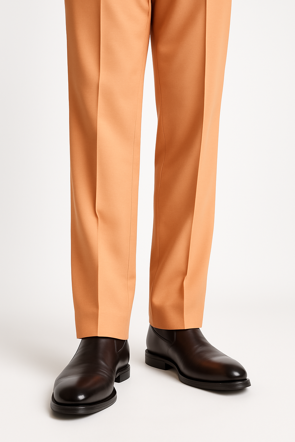 Tiglio Luxe Creamsicle Semi-Wide Leg Wool Marbella Dress Pants TL4013 - 34