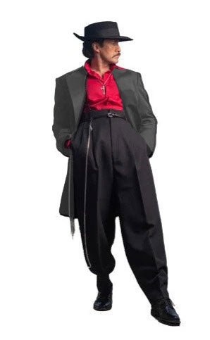 Mens Zoot Suit in Solid Black Available in 7 Colors - 38 Short Jacket+32 Waist Adjustable 28to34)(Height: 5’4”to5’7”)(Neck 15-16.5)S-M)