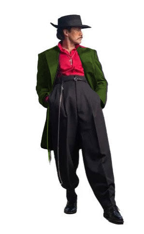 Mens Zoot Suit in Solid Black Available in 7 Colors - 38 Short Jacket+32 Waist Adjustable 28to34)(Height: 5’4”to5’7”)(Neck 15-16.5)S-M)