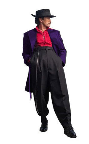 Mens Zoot Suit in Solid Black Available in 7 Colors - 38 Short Jacket+32 Waist Adjustable 28to34)(Height: 5’4”to5’7”)(Neck 15-16.5)S-M)