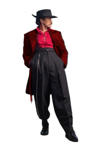 Mens Zoot Suit in Solid Black Available in 7 Colors - 38 Short Jacket+32 Waist Adjustable 28to34)(Height: 5’4”to5’7”)(Neck 15-16.5)S-M)