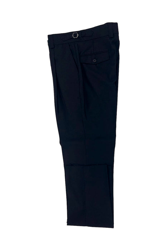 Tiglio Luxe Black Semi-Wide Leg Wool Marbella Dress Pants TIG1001 - 32