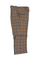 Tiglio Luxe Camel with Blue Windowpane Semi-Wide Leg Wool Marbella Dress Pants TL3304