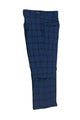 Tiglio Luxe Denim Blue with Red and Black Windowpanes Semi-Wide Leg Wool Marbella Dress Pants TL3361