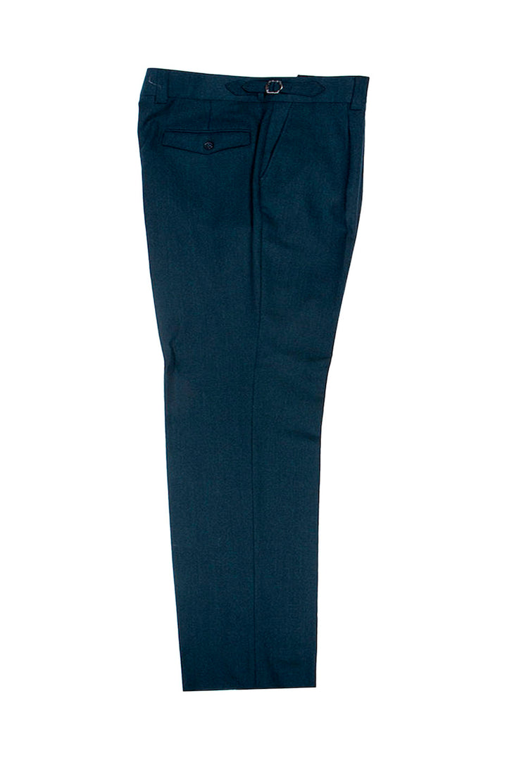 Tiglio Luxe Dark Teal Semi-Wide Leg Wool Marbella Dress Pants TL8189 - 32