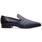 Marco Di Milano Trento Caiman Navy Crocodile Slip-on Loafers