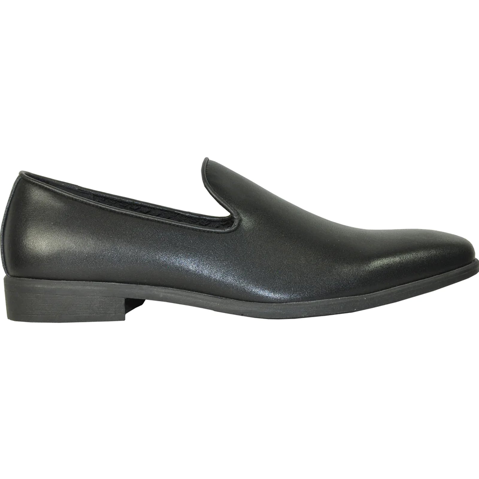 "Black Men's Classic Slip-On Loafer Dress Shoe - Plain Toe Style"