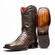 Marco Di Milano Tuscon Aged Brown Caiman Crocodile Square Toe Cowboy Boots