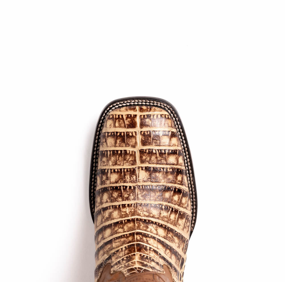 Marco Di Milano Tuscon Stone Orix Caiman Crocodile Square Toe Cowboy Boots - 7