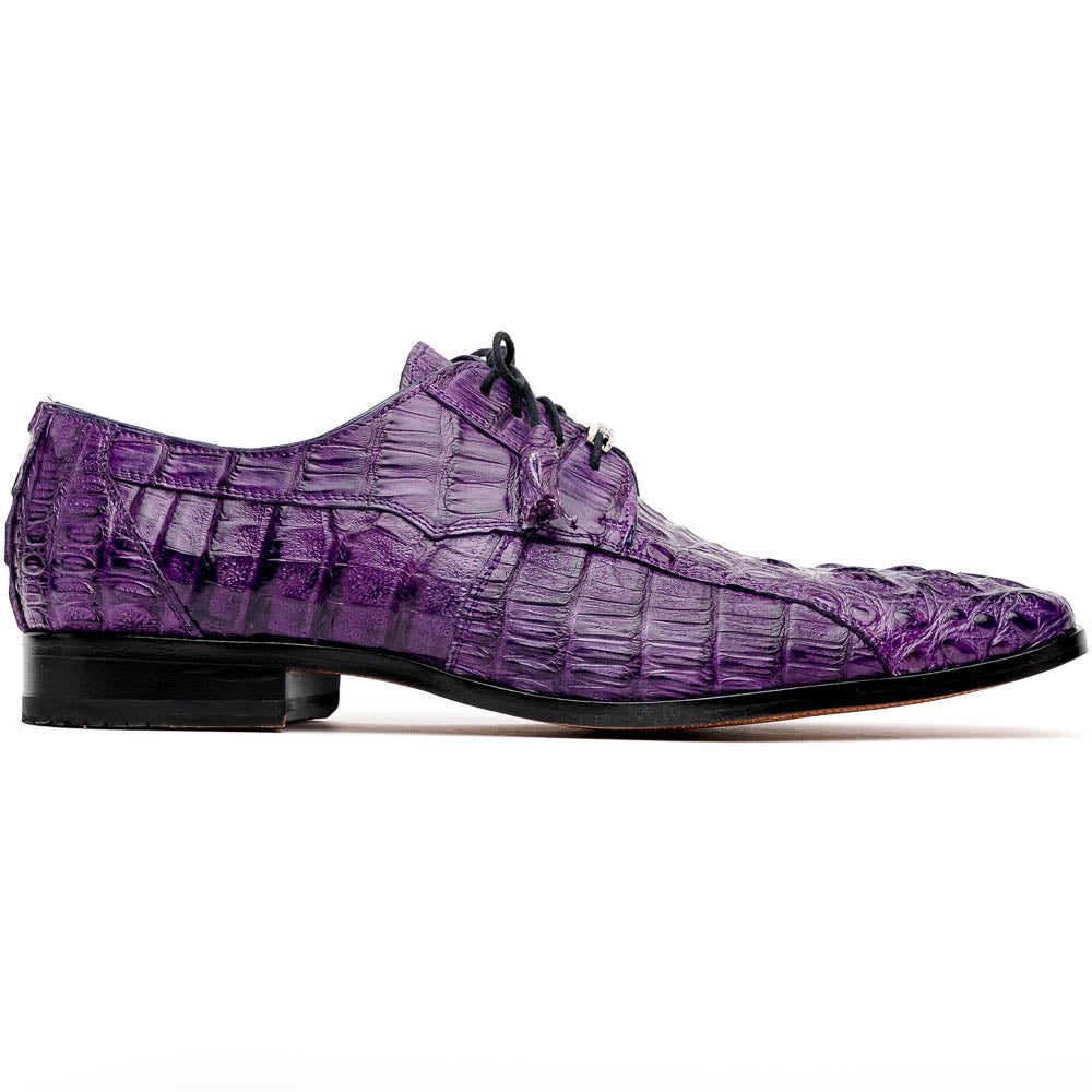 Marco Di Milano Tulum Purple Exotic Crocodile Derby Oxfords - 8