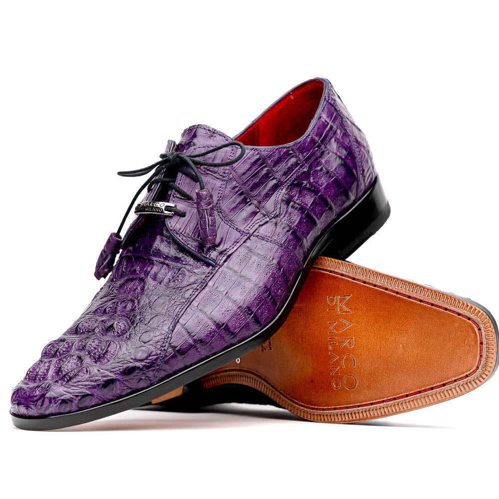 Marco Di Milano Tulum Purple Exotic Crocodile Derby Oxfords - 8
