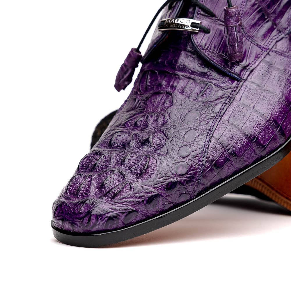 Marco Di Milano Tulum Purple Exotic Crocodile Derby Oxfords - 8