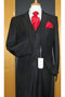 Mens Big and Tall Linen Suits -  Black Vested  Summer Fabric Suit