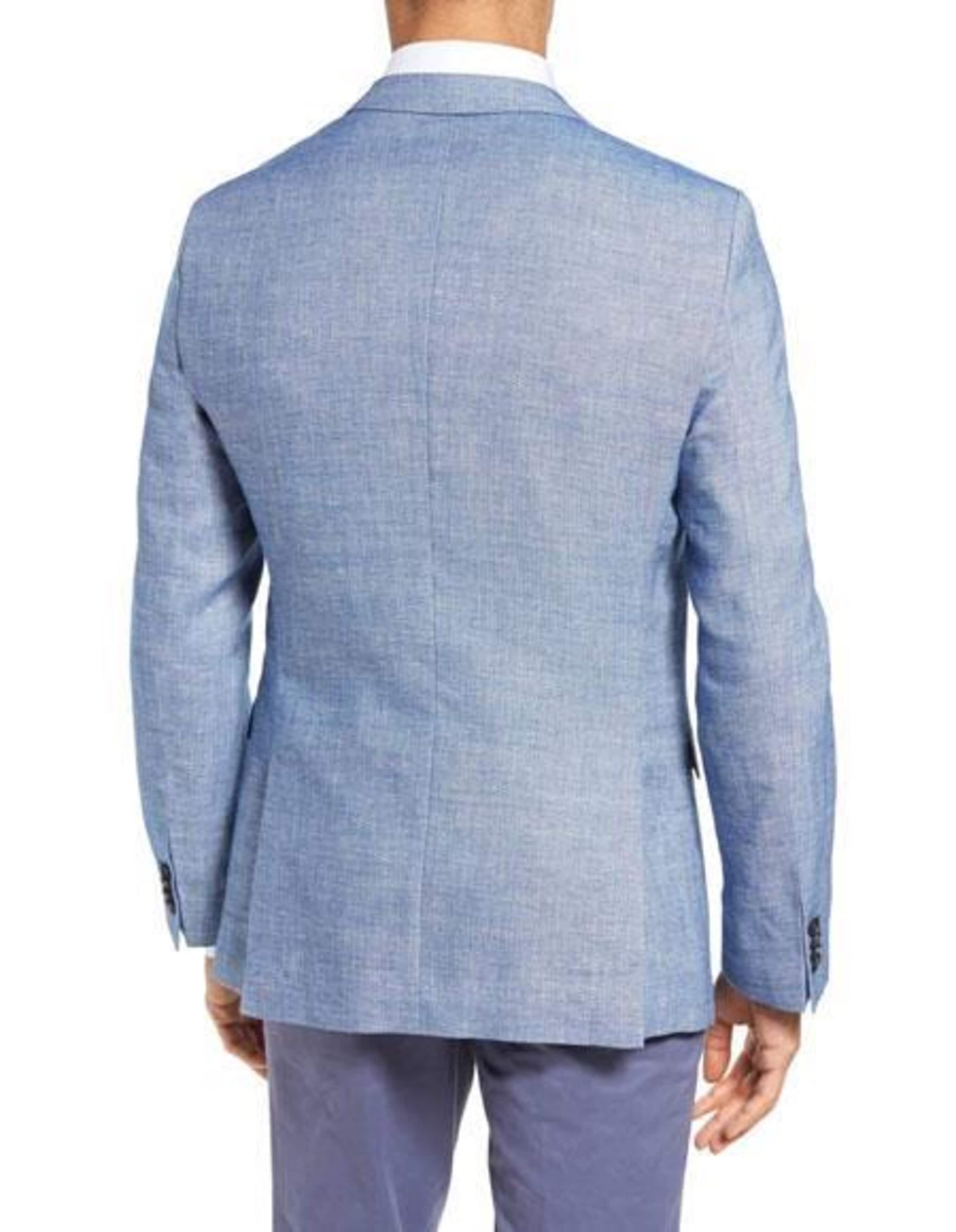 Mens Big and Tall Linen Suits - Bright Blue Summer Fabric Suit