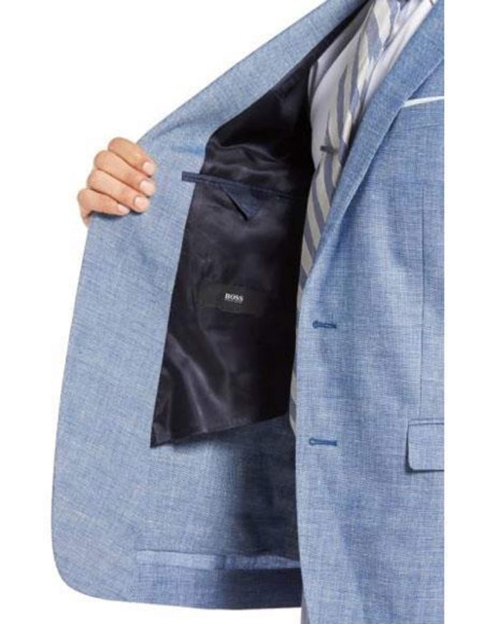Mens Big and Tall Linen Suits - Bright Blue Summer Fabric Suit