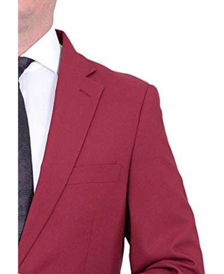 "Wholesale Mens Jackets - Wholesale Blazer - " Burgundy  Single Breasted Blazer - 58R