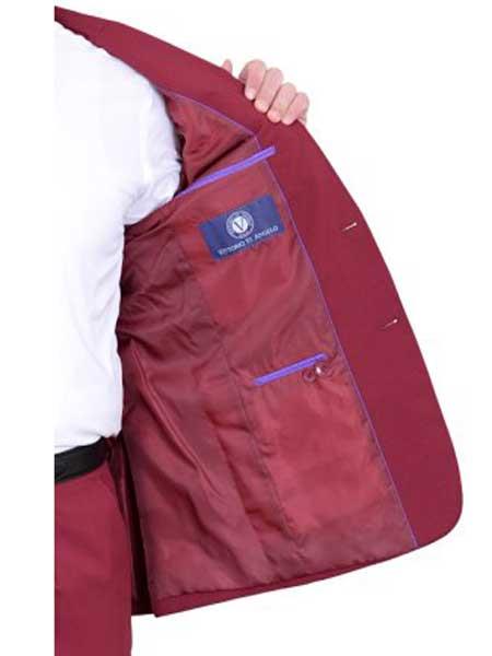 "Wholesale Mens Jackets - Wholesale Blazer - " Burgundy  Single Breasted Blazer - 58R